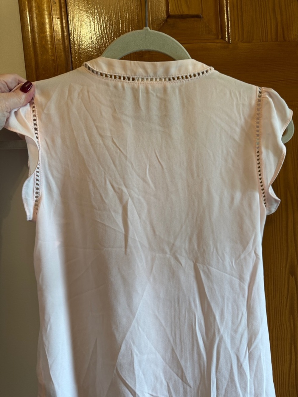 maison Jules Light Pink Ruffle Sleeve Women's Top XS - Picture 3 of 5